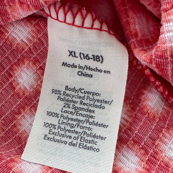 No Boundaries Red White Polka Dot Eyelet Strapless Tank Top XL - Picture 8 of 8